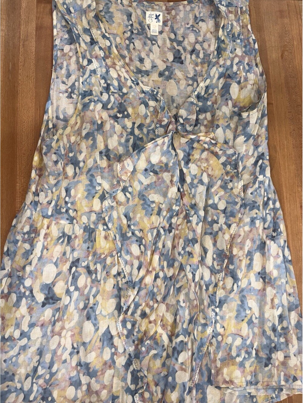 Edme & Esyllte Anthropologie Sleeveless Top Ruffle Flowy Pastel Colorful Summer